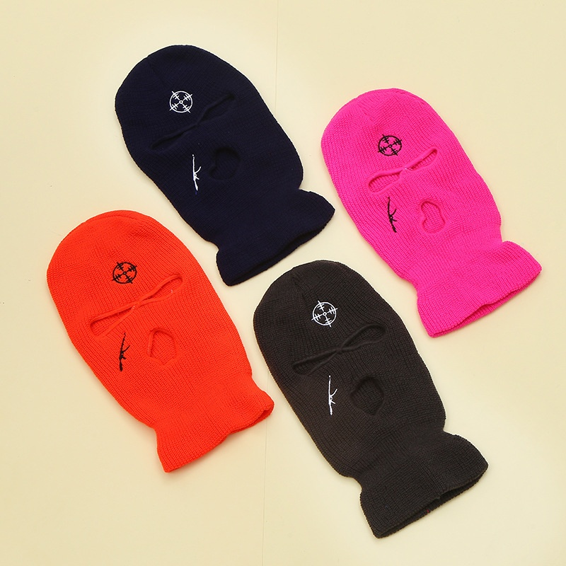 Cycling Headwear Factory - Autumn Winter Unisex Cycling Headwear Warm Three-Hole Knitted Hat Neck Guard