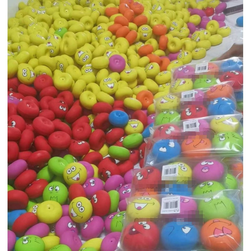 Squeaky Toy Supplier - Latex Dog Chew Toy Squeaky Dog Ball Face Fetch Play Toy for Small Medium Pets