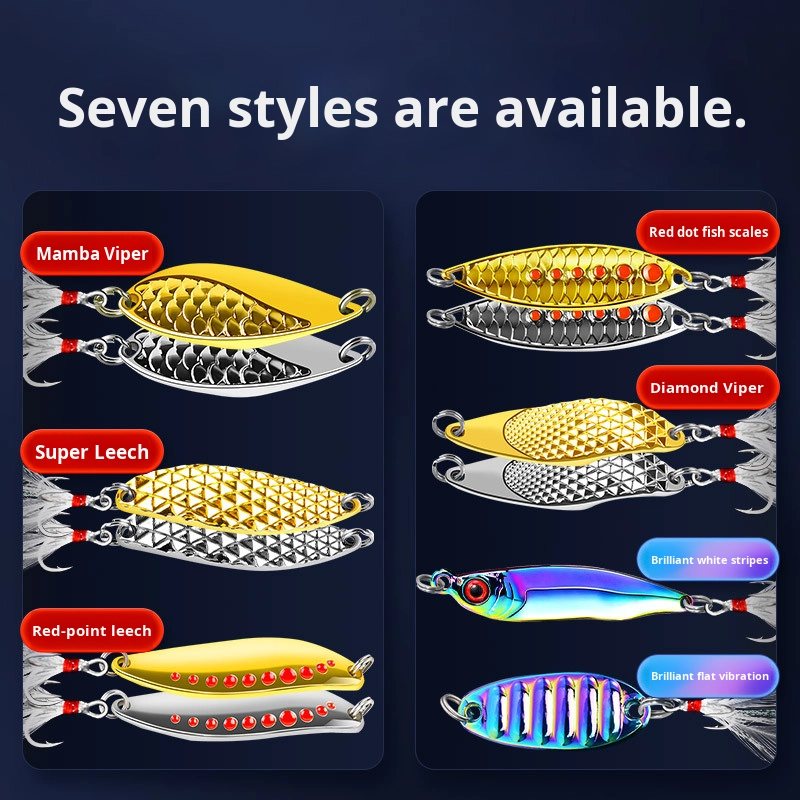 Metal Lure Supplier - Metal Spinner Spoon Fishing Lure Hard Baits Sequins Noise Paillette Troll Lead