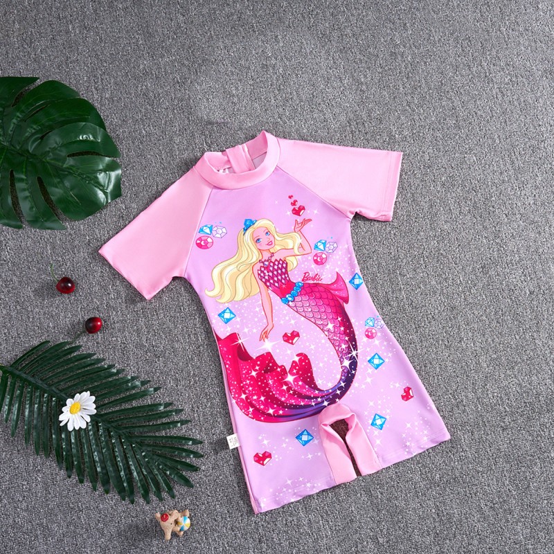 Swimsuit Manufacturer - Summer New Children's Swimsuit One-Piece Cartoon Girls Swimsuit Swim Cap Set