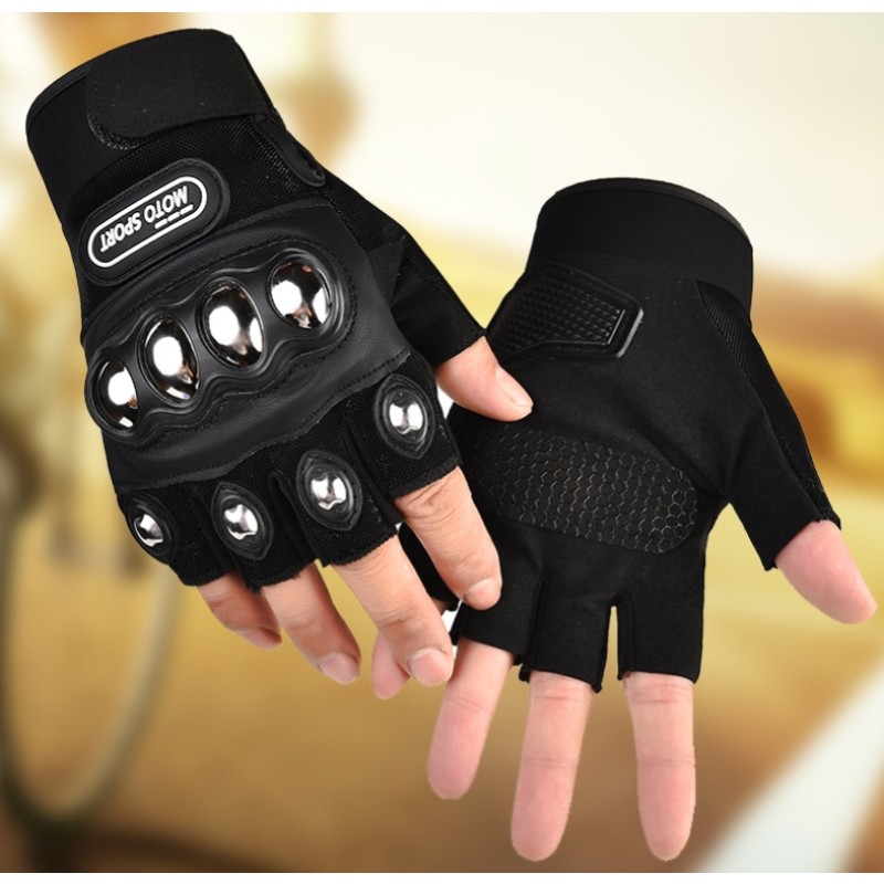 Motorcycle Gloves Manufacturer - Summer Men's Women's Half Finger Steel Shell Gloves Outdoor Sports Climbing