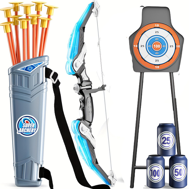 Shooting Toy Supplier - Cross-Border Children's Sports Shooting Toys Boys Lighted Bow Arrow Set