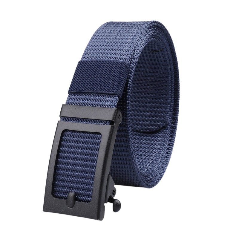 Casual Belt Supplier - Automatic Metal Buckle Eco-Friendly Nylon Canvas Belt Men Youth Students Trendy