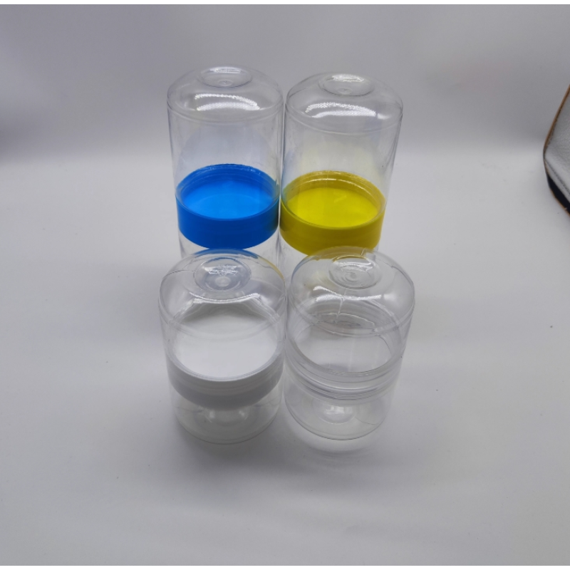 Storage Jar Supplier - PET Transparent Plastic Double Bottle Combination Jar Two-Headed DIY Bottle