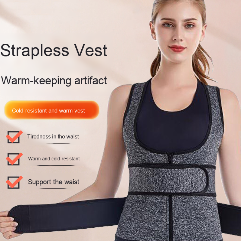 Waist Support Factory - Women's Double Waist Support Belt Heat Retention Warm Vest Back Protection