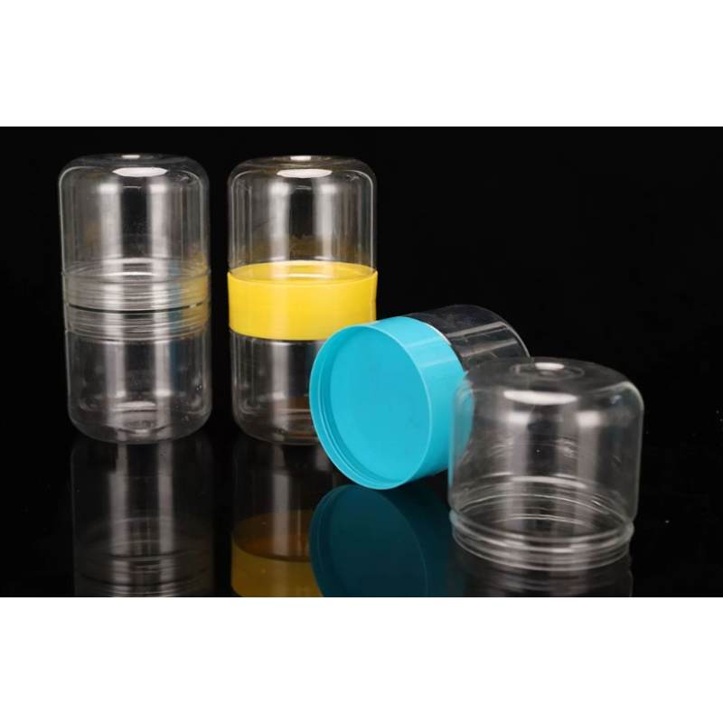 Storage Jar Supplier - PET Transparent Plastic Double Bottle Combination Jar Two-Headed DIY Bottle