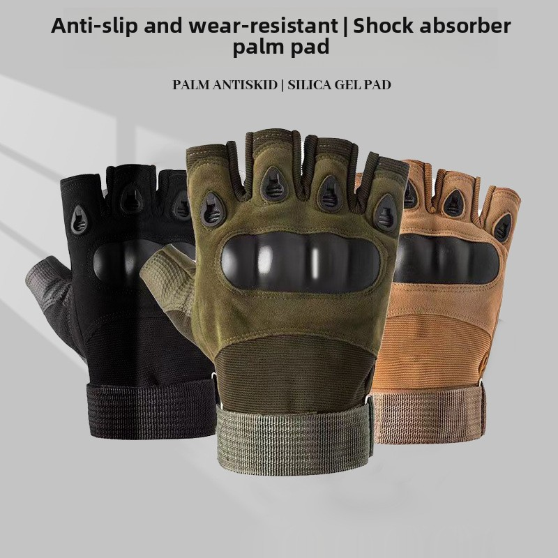 Tactical Gloves Manufacturer - Men's Women's Outdoor Tactical Half-Finger Gloves Protective Sports Training