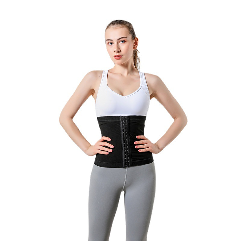 Yoga Belt Supplier - Snap Button Spandex Waist Trainer Running Sports Yoga Abdomen Belt Sweat Shaping