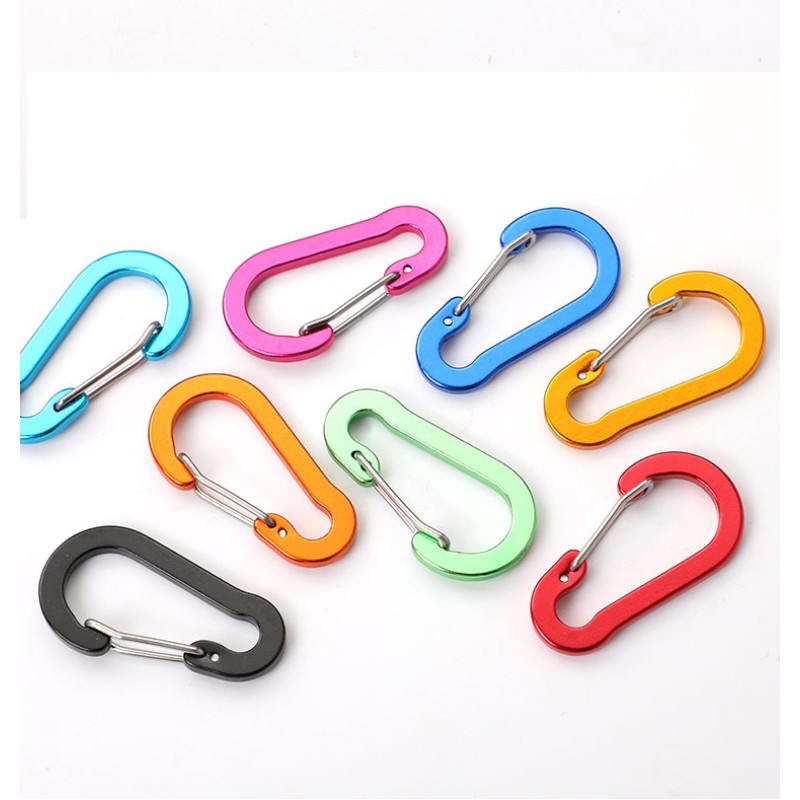 Carabiner Manufacturer - High Quality Customized 40mm Small Mini Flat Colorful Aluminum Carabiner Clip