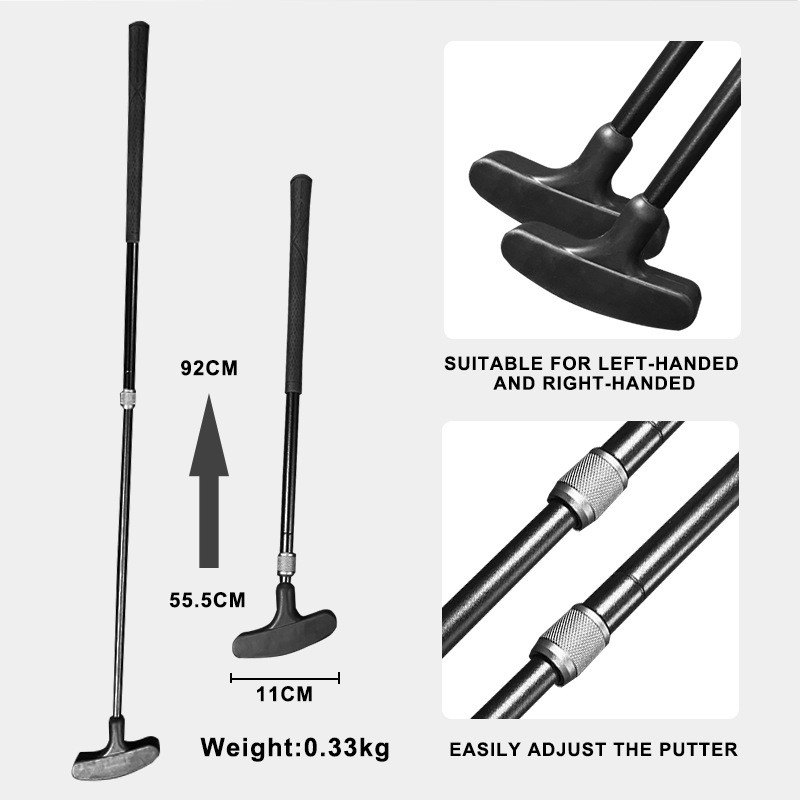 Golf Putter Factory - Adjustable Aluminum Golf Putter Black Retractable Two-Way Double Sides Club