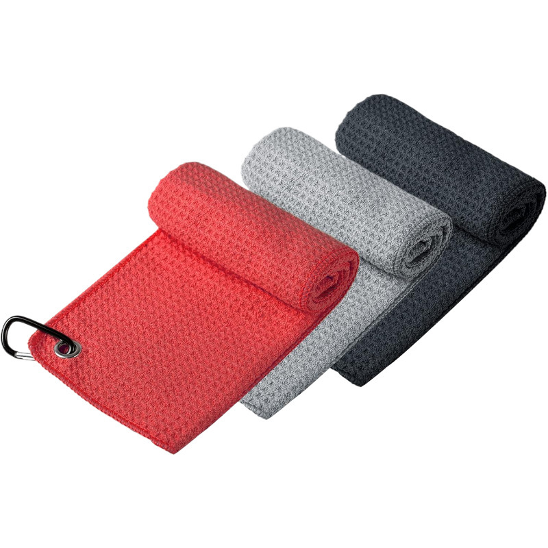 Golf Towel Factory - Ultra-Fine Fiber Waffle Pattern Golf Towel Large Portable with Carabiner Clip