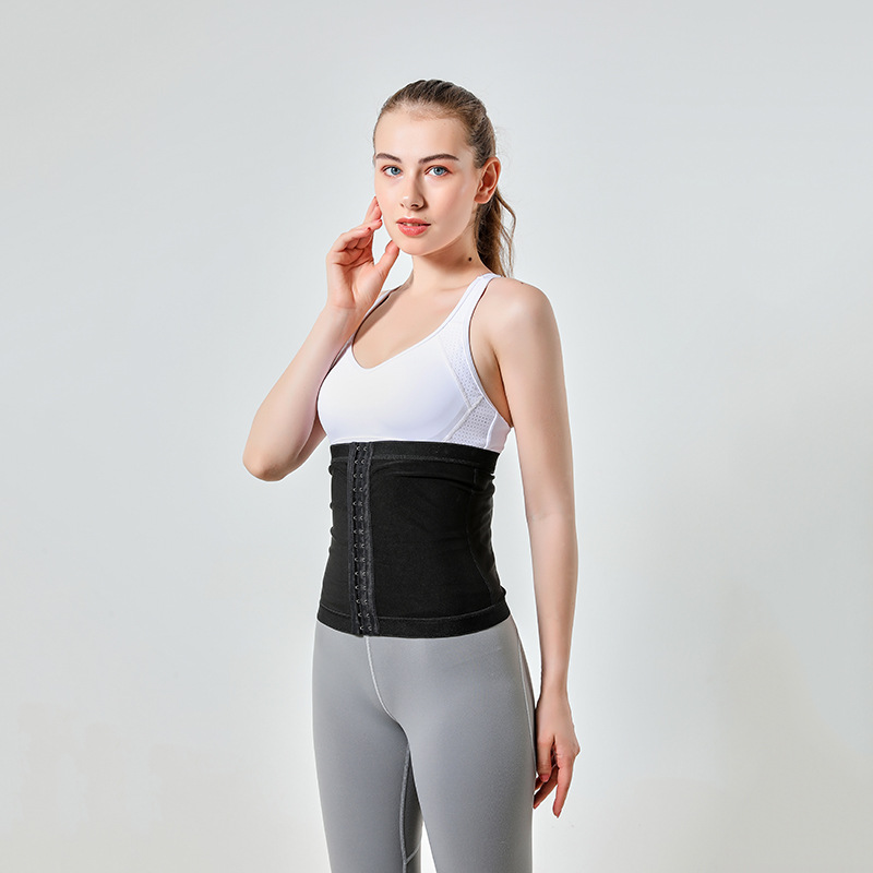 Yoga Belt Supplier - Snap Button Spandex Waist Trainer Running Sports Yoga Abdomen Belt Sweat Shaping
