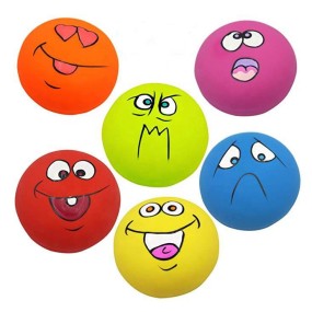 Squeaky Toy Supplier - Latex Dog Chew Toy Squeaky Dog Ball Face Fetch Play Toy for Small Medium Pets
