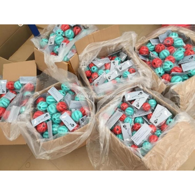 Slow Feeder Factory - Pet Dog Treat Slow Feed Ball Interactive Rubber Toy for Small Medium Puppies