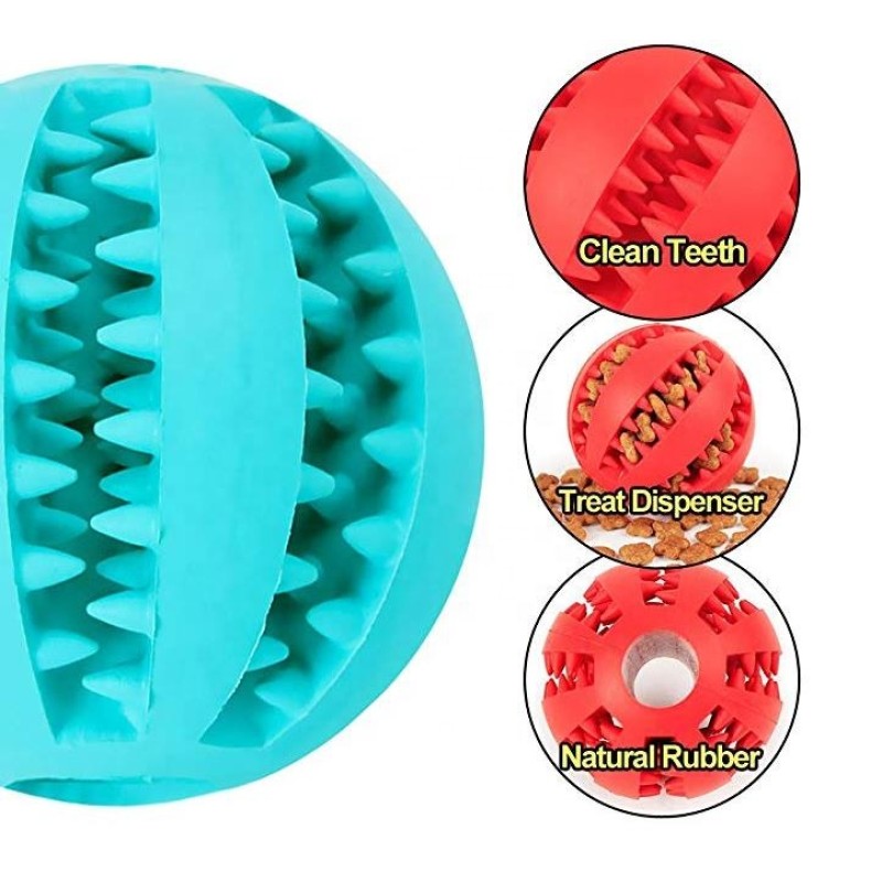 Slow Feeder Factory - Pet Dog Treat Slow Feed Ball Interactive Rubber Toy for Small Medium Puppies