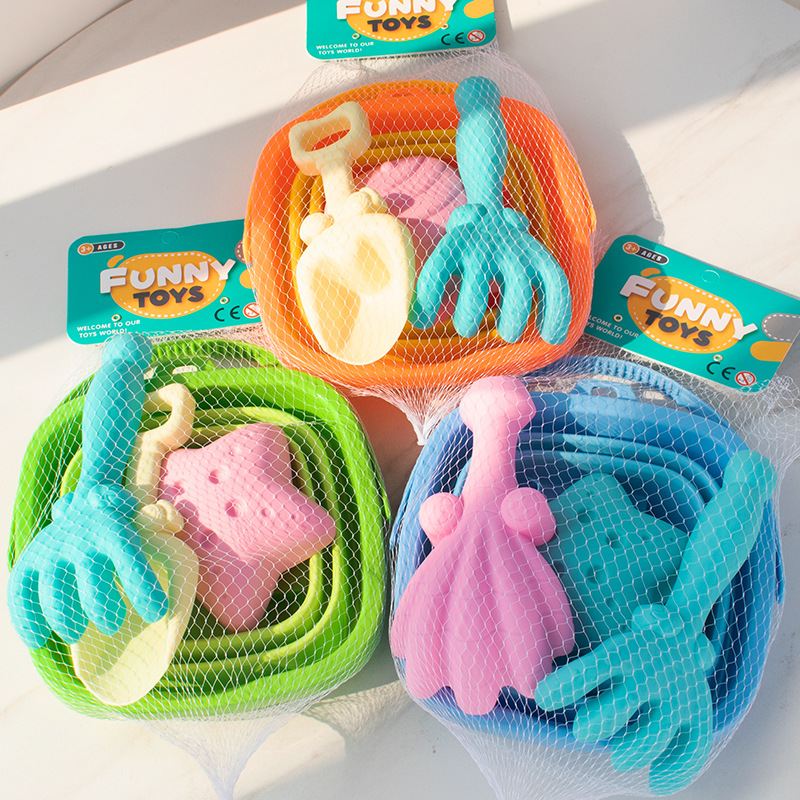 Beach Toy Manufacturer - Children's Folding Bucket Shovel Set Baby Beach Sand Digging Water Play