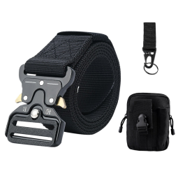Tactical Belt Manufacturer - Outdoor Heavy Duty Buckle Tactical MOLLE Pouch and Hooks Tactical Belt