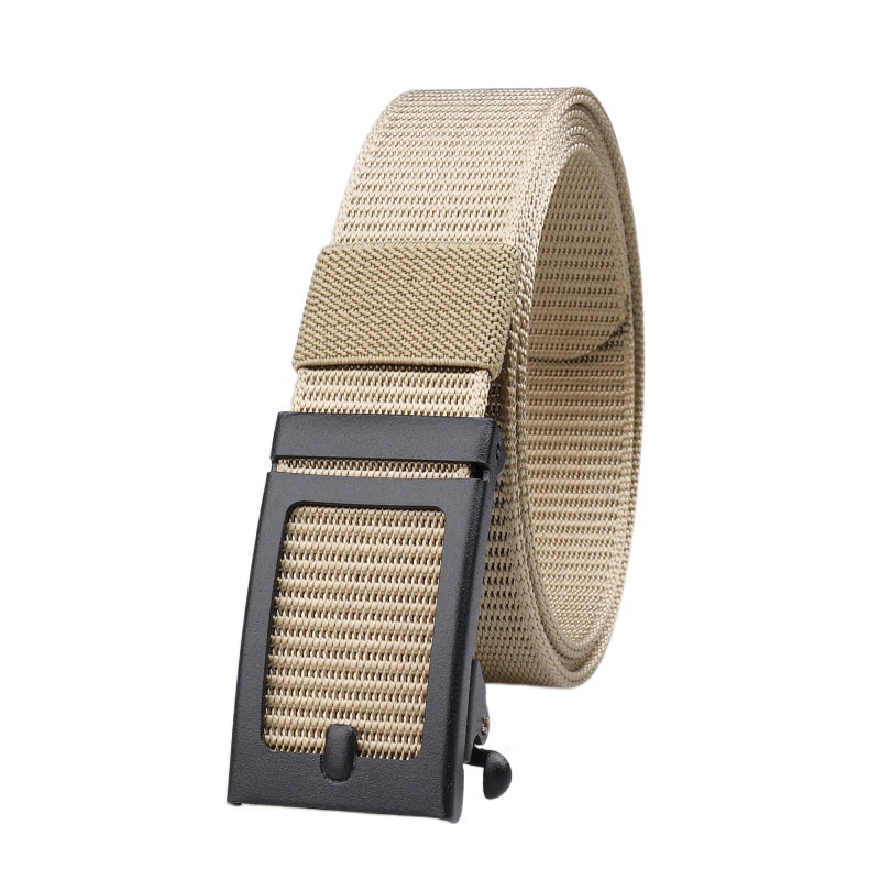 Casual Belt Supplier - Automatic Metal Buckle Eco-Friendly Nylon Canvas Belt Men Youth Students Trendy