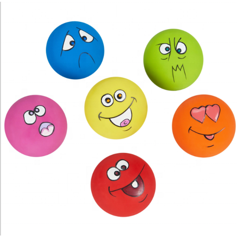 Squeaky Ball Supplier - Latex Pet Dog Play Squeaky Ball with Face Pet Suppliers for Small Pets