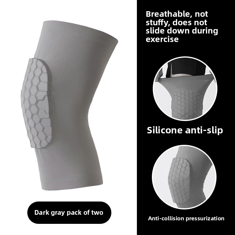 Basketball Pad Supplier - Men's Anti-Honeycomb Basketball Collision Gear Short Knee Pads Outdoor Protective