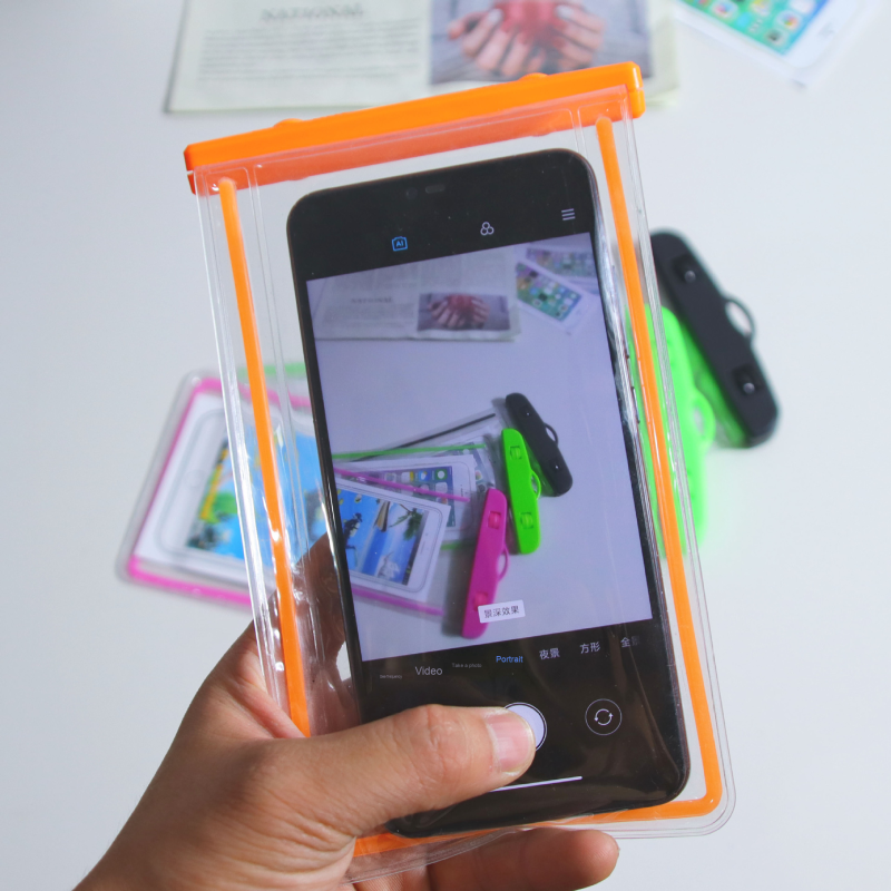 Waterproof Case Supplier - Outdoor Fluorescent PVC Mobile Phone Waterproof Case Swimming Diving Rafting