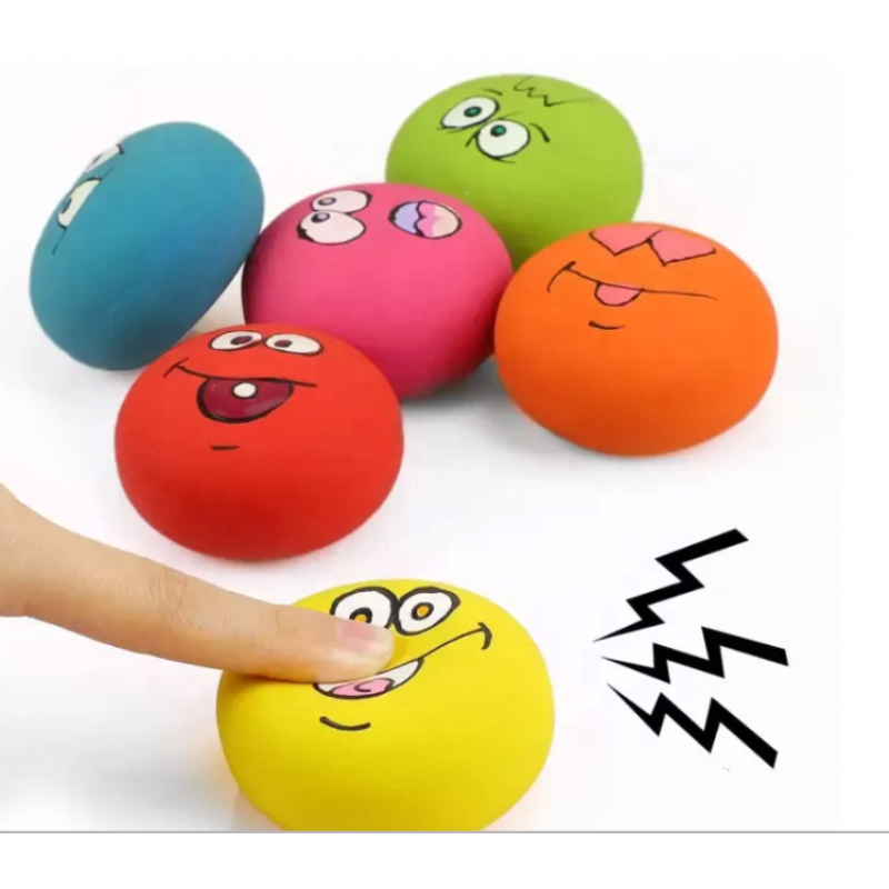 Squeaky Ball Supplier - Latex Pet Dog Play Squeaky Ball with Face Pet Suppliers for Small Pets
