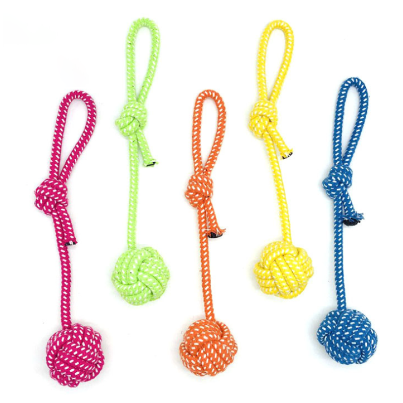 Dog Toy Supplier - Wholesale Cotton Dog Rope Toys Pet Dog Ball Toys Knot Rope Chew Toy
