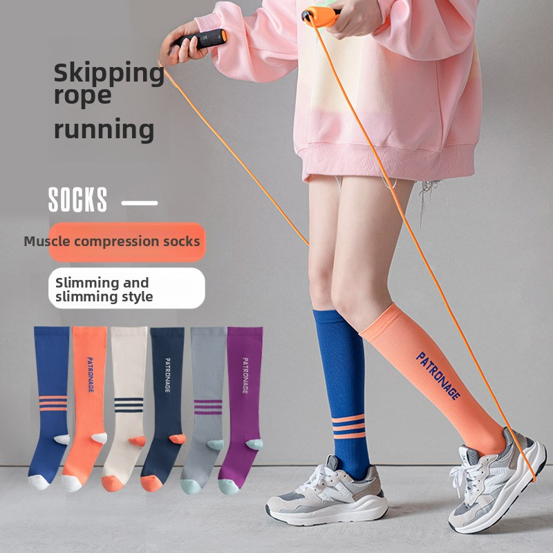 Women Socks Supplier - Professional Sports Women's Spring Autumn Calf Socks Pure Cotton Sweat-Absorbing