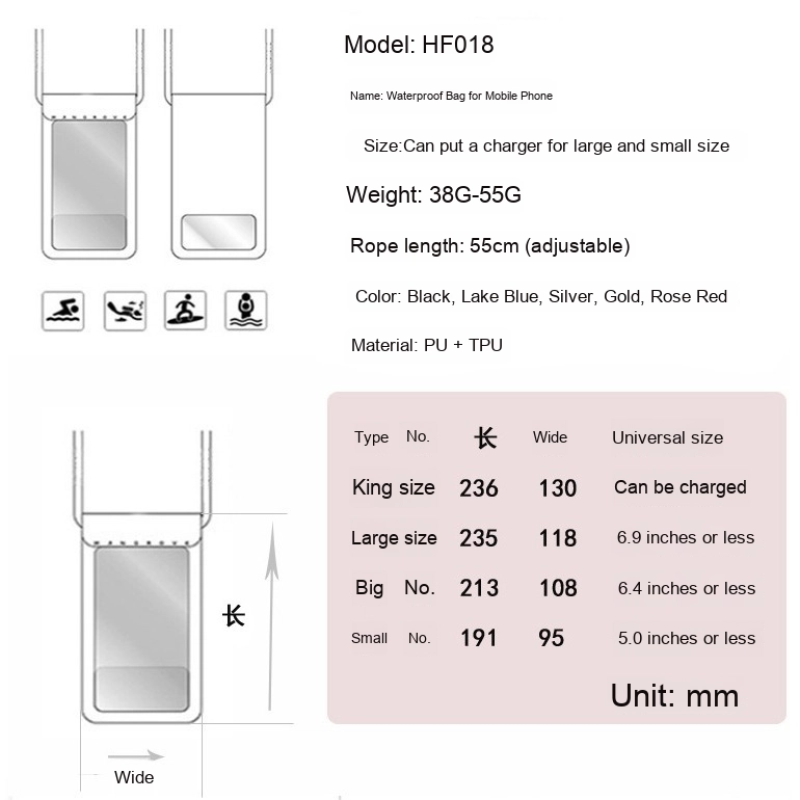 Phone Bag Factory - Wholesale Transparent TPU Touch Screen Waterproof Mobile Phone Bag Swim Dive
