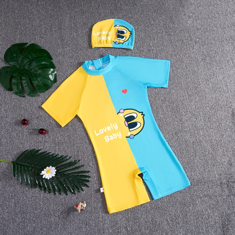 Swimsuit Manufacturer - Summer New Children's Swimsuit One-Piece Cartoon Girls Swimsuit Swim Cap Set