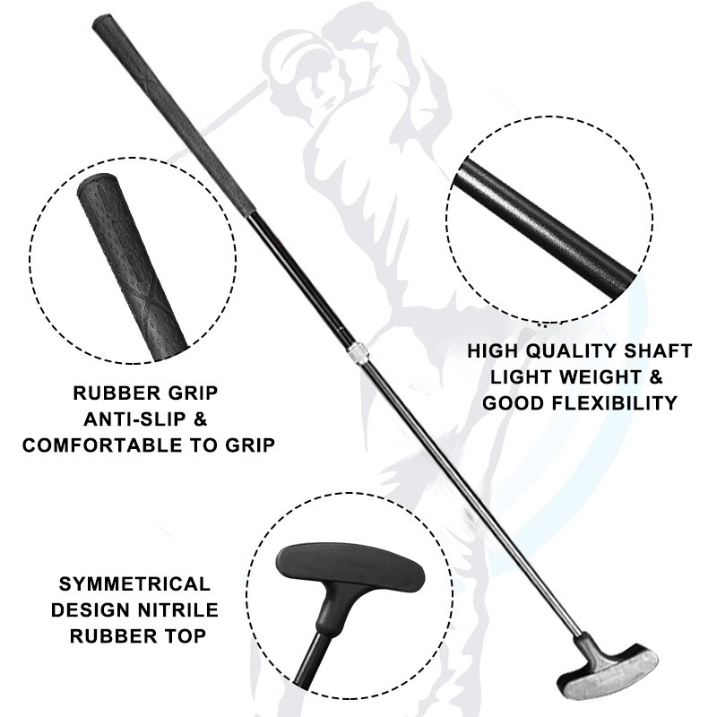 Golf Putter Factory - Adjustable Aluminum Golf Putter Black Retractable Two-Way Double Sides Club