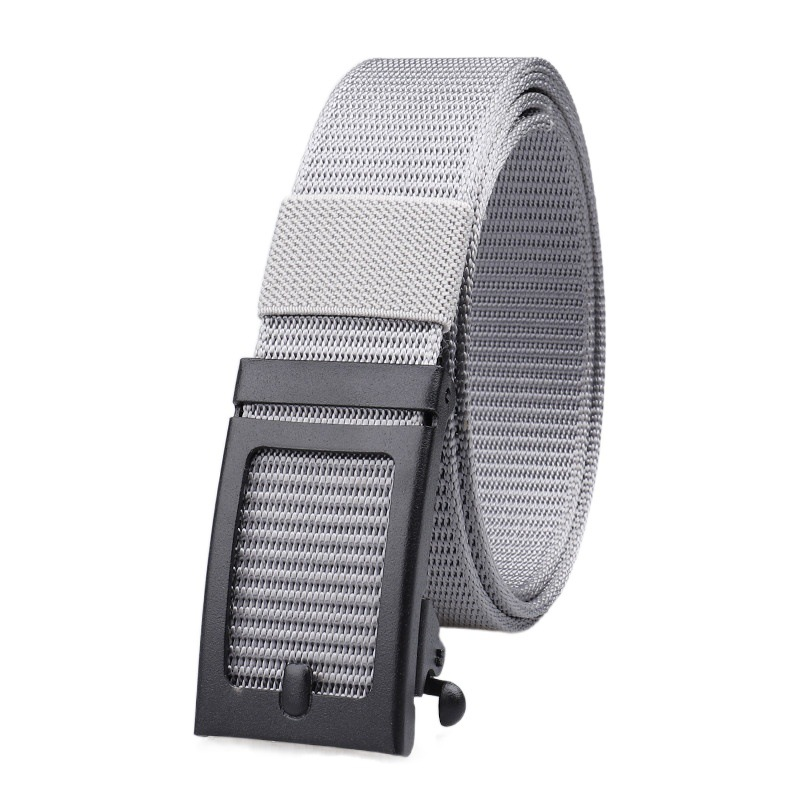 Casual Belt Supplier - Automatic Metal Buckle Eco-Friendly Nylon Canvas Belt Men Youth Students Trendy