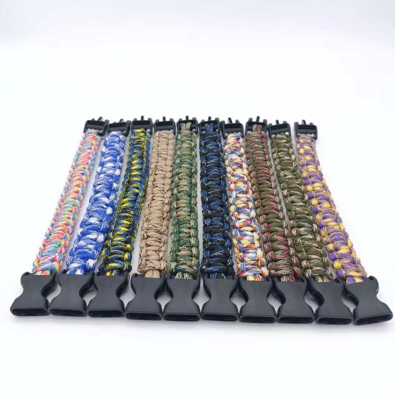 Survival Bracelet Factory - Multi-Color Parachute Braided Bracelet Buckle Cord Portable Outdoor Survival