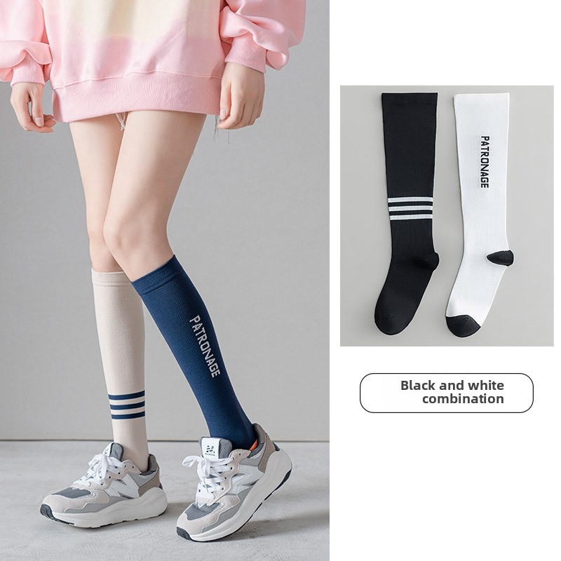 Women Socks Supplier - Professional Sports Women's Spring Autumn Calf Socks Pure Cotton Sweat-Absorbing