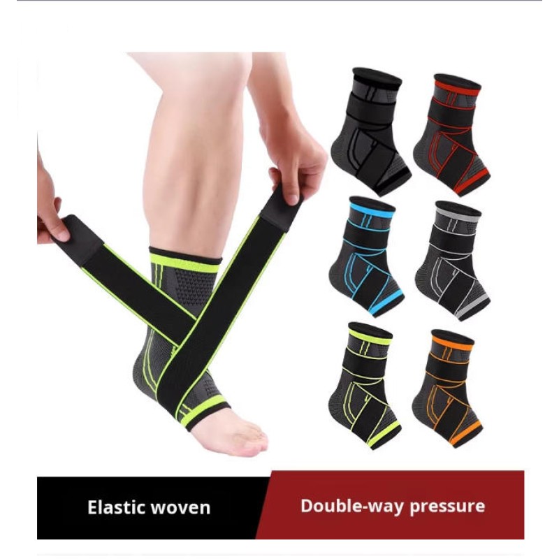 Ankle Brace Supplier - Fixed Strap Compression Ankle Brace Anti-Sprain Protector Basketball Sports