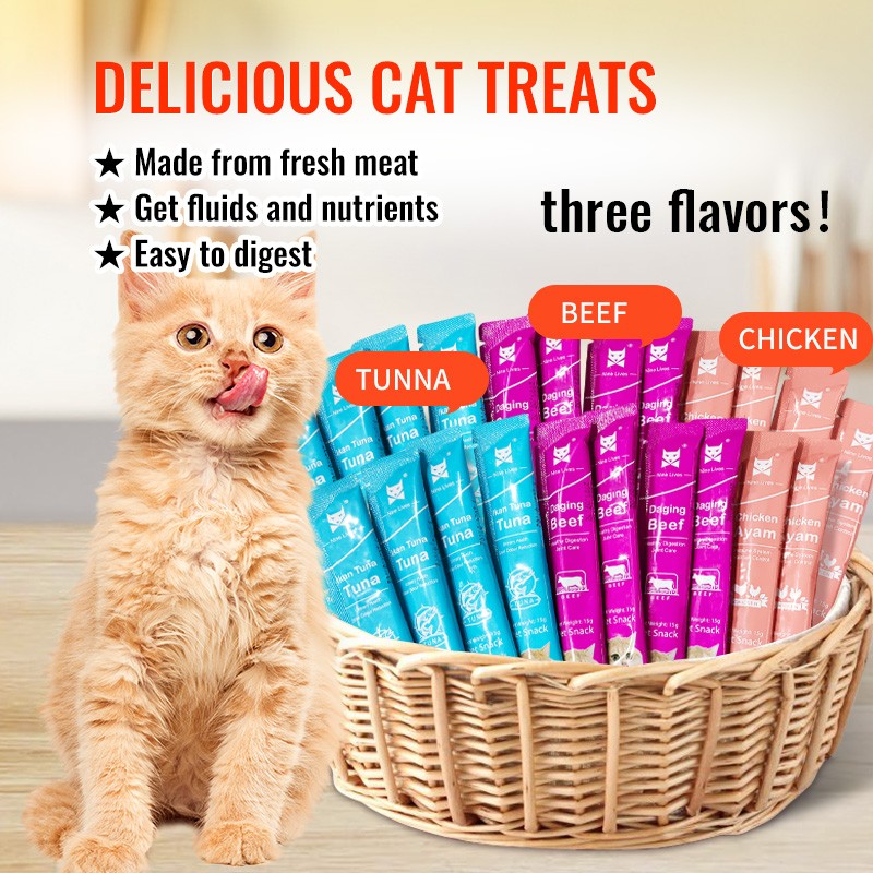 Cat Food Supplier - China Pet Food Supplier Customize Wholesale Cat Treats Wet Food Strips Snacks