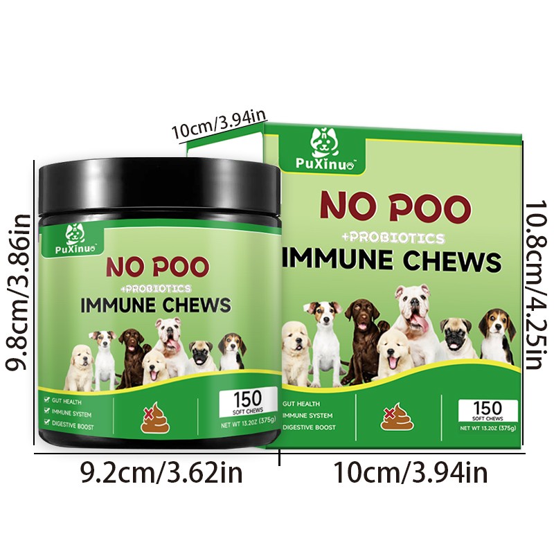 Pet Probiotic Factory - No Poo Probiotics Chewable Treats Immune Health Gut Digestion Supplement