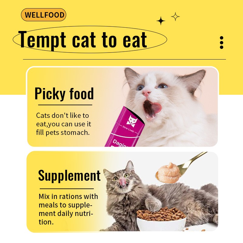 Cat Food Supplier - China Pet Food Supplier Customize Wholesale Cat Treats Wet Food Strips Snacks