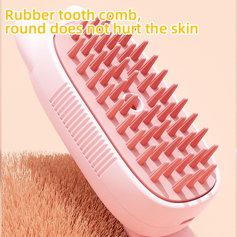 Pet Grooming Brush Supplier - One-Click Automatic Silicone Spray Hair Removal Brush No Flying Hair