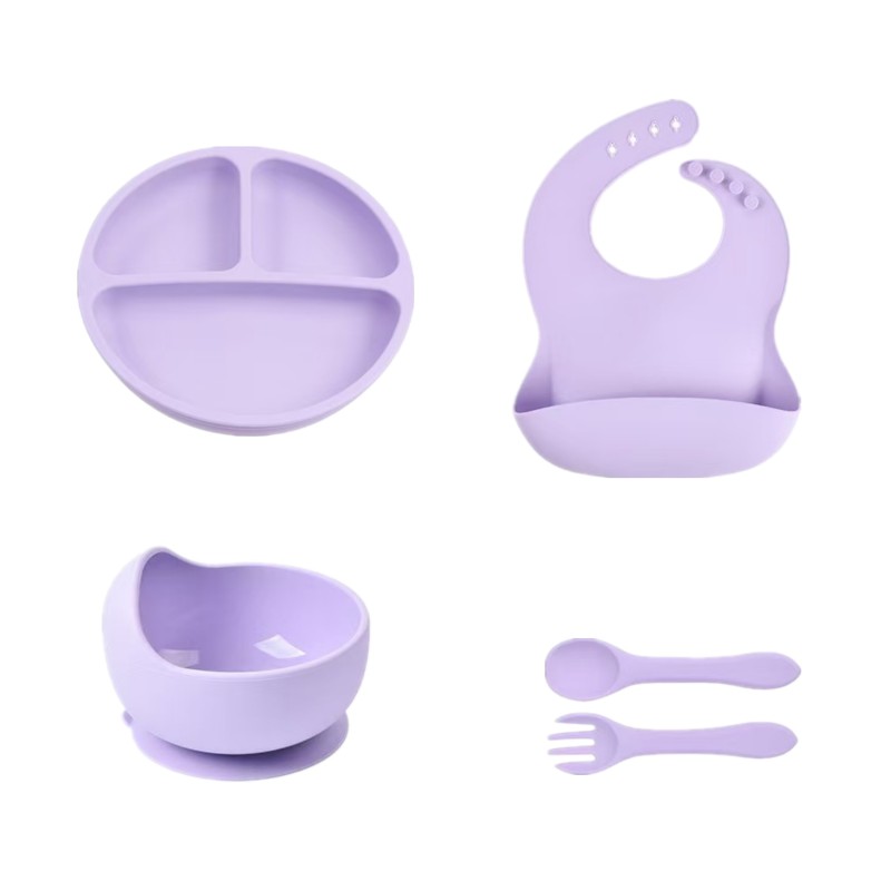 Baby Tableware Set Supplier - Eco-Friendly Baby Daily Use Tableware Set Food Grade Silicone Easy Clean