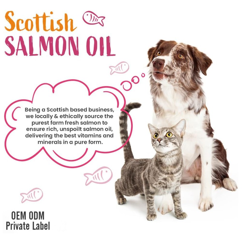 Pet Supplement Manufacturer - Premium Pure Natural Salmon Oil Omega-3 Rich Pet Supplement Dog Cat Additive