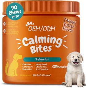 Calming Chews Manufacturer - Natural Dog Cat Calming Soft Chews Grain-Free Supplements All Breeds Pet Care