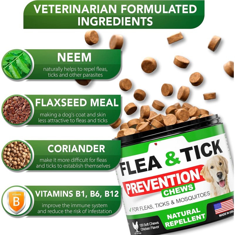 Flea Defense Supplier - OEM Natural Flea Tick Defense Soft Chew Supplement for Dogs Cats Effective Oral Flea