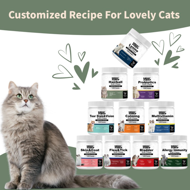 Hairball Bites Factory - Free Sample Hairball Bites for Cats Functional Supplement Omega 3 Salmon Fish Oil EPA