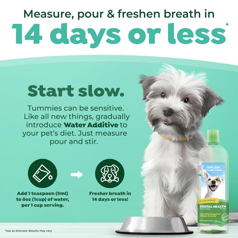 Dental Water Additive Factory - Natural VOHC Certified Probiotics Pet Tooth Water Supplements Dental Care