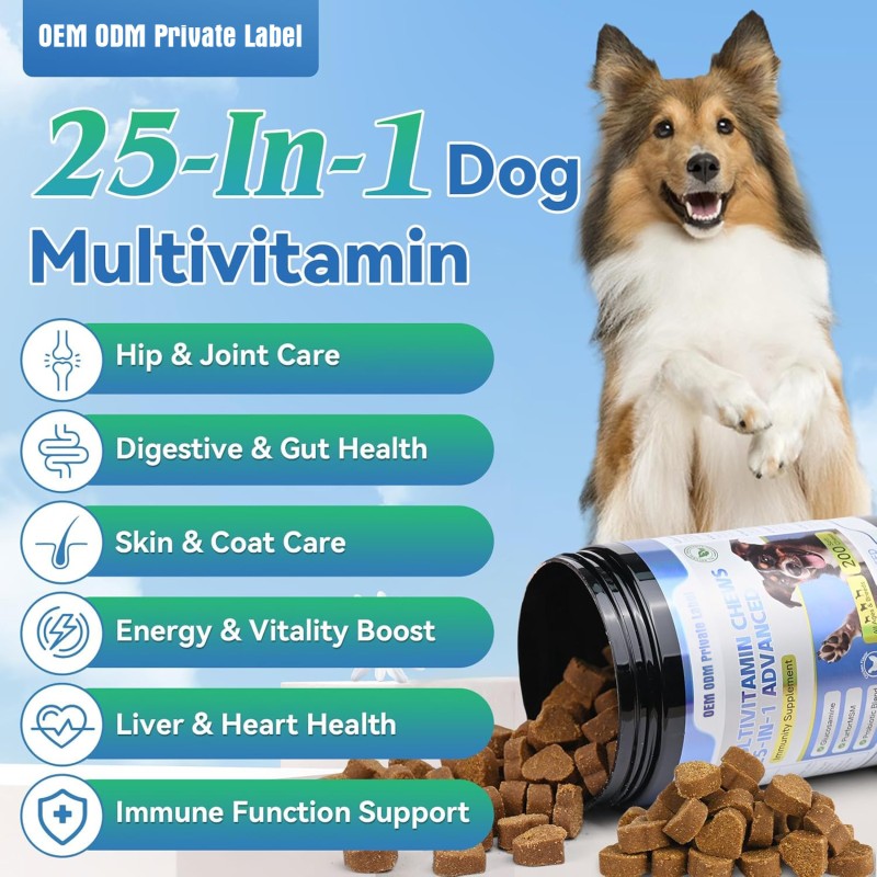 Pet Vitamin Supplier - Premium High Absorption Dog Vitamins Supplements Chews Puppy Senior Joint Health