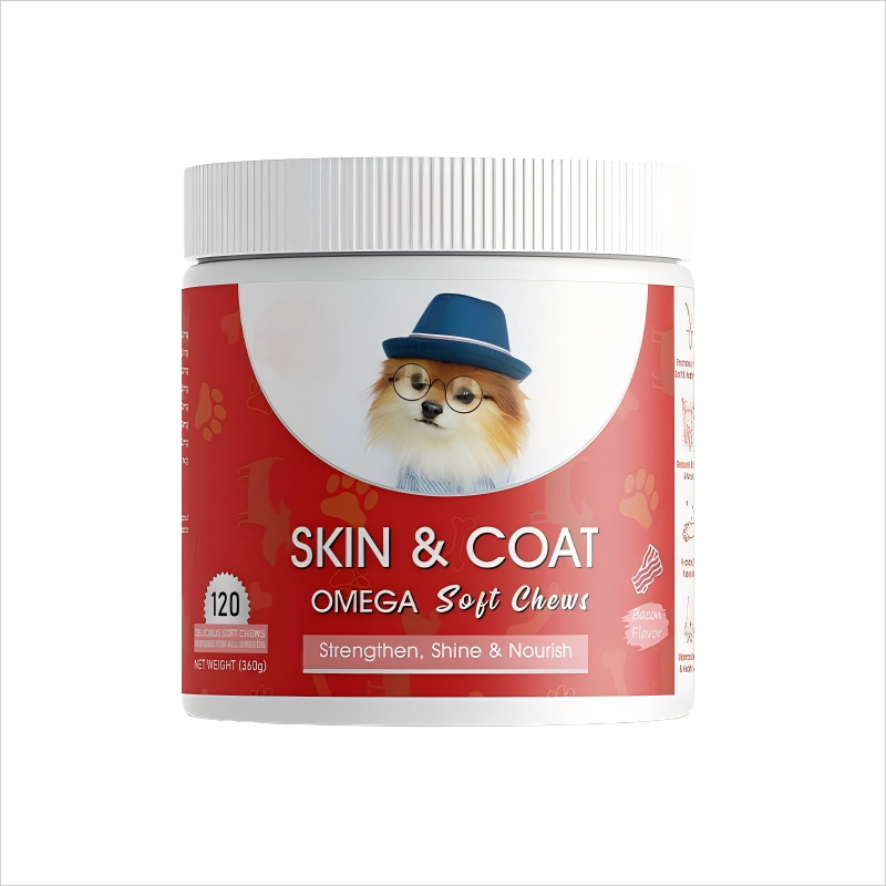 Shedding Support Supplier - Private Label Dog Shedding Support Soft Chews with Salmon Oil Pet Care for Coat