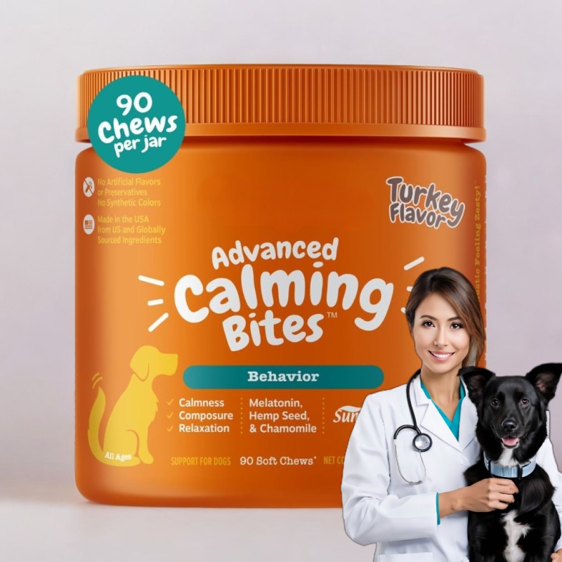 Calming Snacks Manufacturer - BOBBI PURE Calming Treats Help Dog Stress Relaxing Dogs Supplements Vitamin Chews
