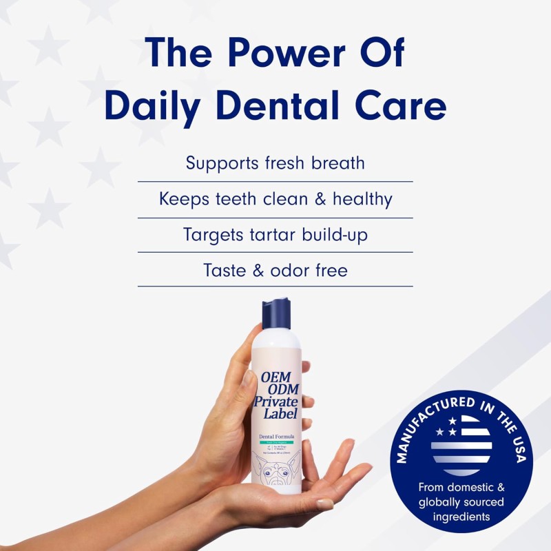 Pet Oral Care Supplier - Natural Tartar Control Fresh Breath Oral Care Solution for Dogs Water Additive