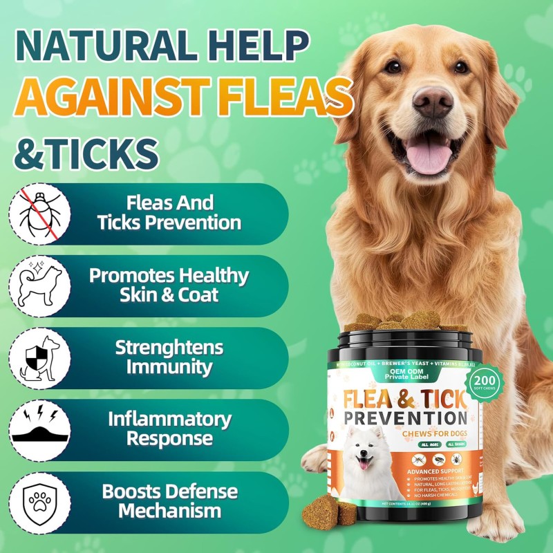 Flea Treatment Manufacturer - Natural Safe Flea Tick Treatment Repellent for Dogs Vet Approved Pet Care